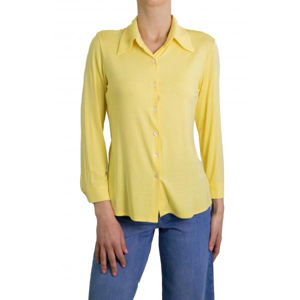 Camicia tinta unita in viscosa